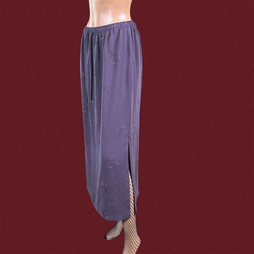 3/$25 Purple floral print maxi skirt